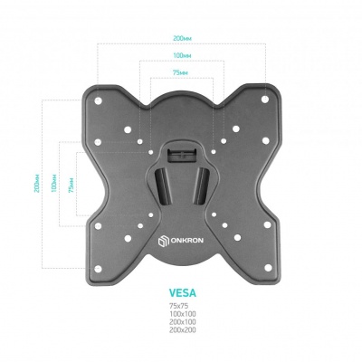 Кронштейн для телевизора Onkron M1S настенный, фиксированный, 17-43 дюйма, черный